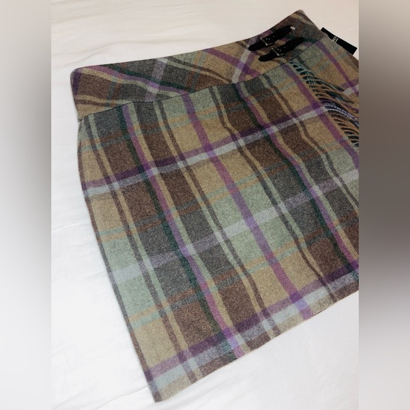 Ralph Lauren black label Plaid Fringe-Trim Tweed Miniskirt - Picture 3 of 11